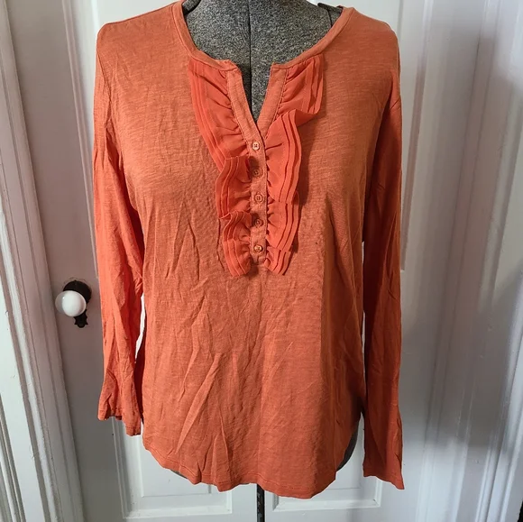 Orange Ruffled Top - Picture 1 of 6